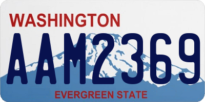 WA license plate AAM2369