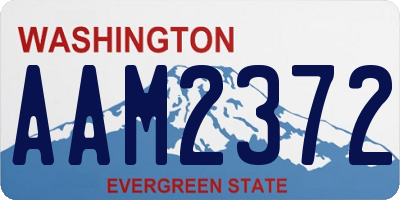 WA license plate AAM2372
