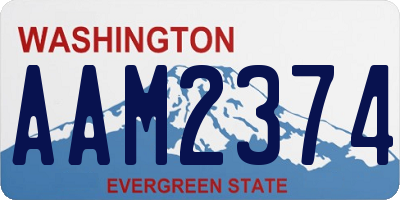 WA license plate AAM2374