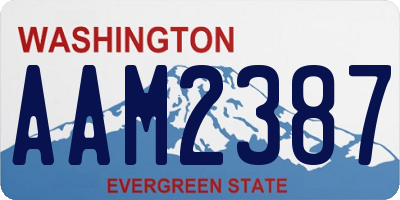 WA license plate AAM2387