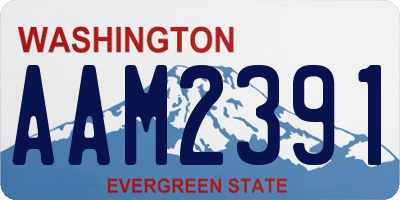 WA license plate AAM2391