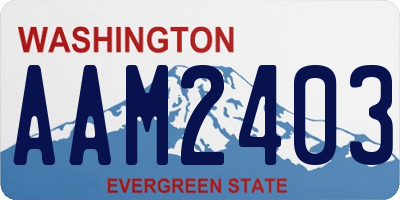 WA license plate AAM2403
