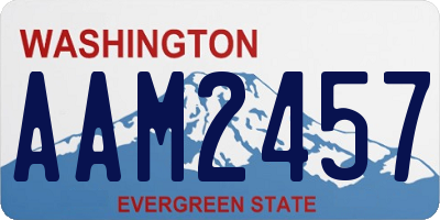 WA license plate AAM2457