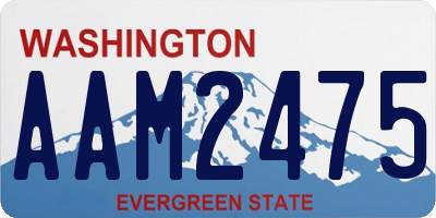 WA license plate AAM2475