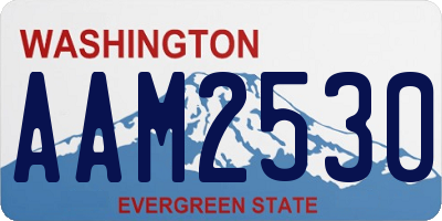 WA license plate AAM2530