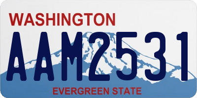 WA license plate AAM2531