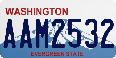 WA license plate AAM2532