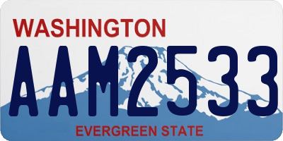 WA license plate AAM2533