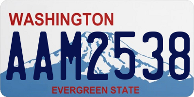 WA license plate AAM2538
