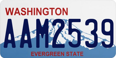 WA license plate AAM2539