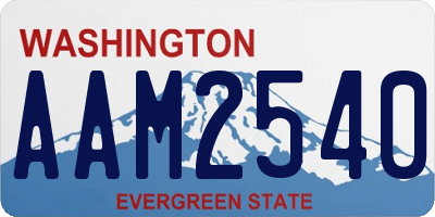 WA license plate AAM2540