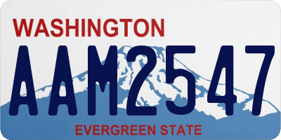 WA license plate AAM2547