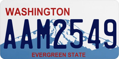 WA license plate AAM2549