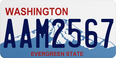 WA license plate AAM2567
