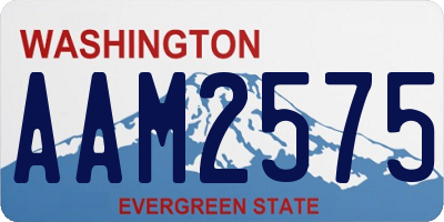 WA license plate AAM2575