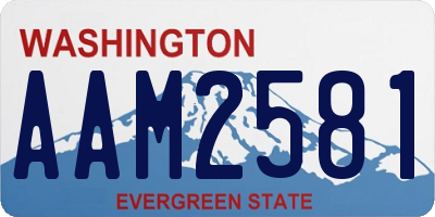 WA license plate AAM2581