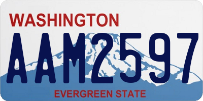 WA license plate AAM2597