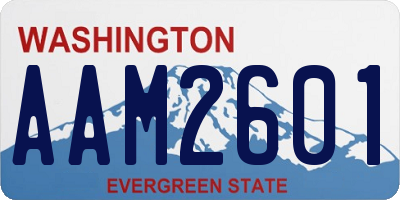 WA license plate AAM2601