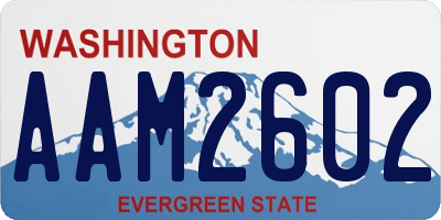 WA license plate AAM2602