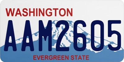 WA license plate AAM2605