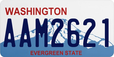 WA license plate AAM2621