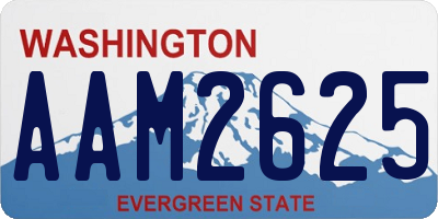 WA license plate AAM2625