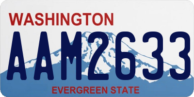 WA license plate AAM2633