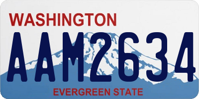 WA license plate AAM2634