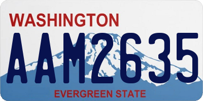 WA license plate AAM2635