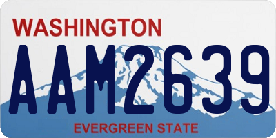 WA license plate AAM2639