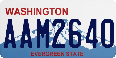 WA license plate AAM2640