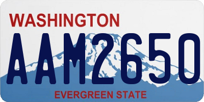 WA license plate AAM2650