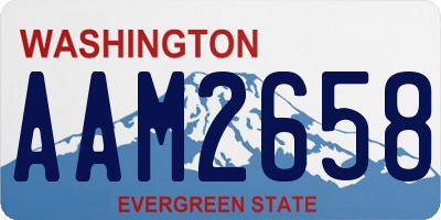 WA license plate AAM2658