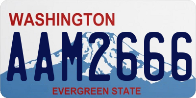 WA license plate AAM2666