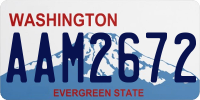 WA license plate AAM2672