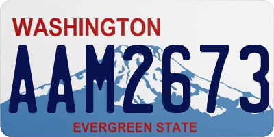 WA license plate AAM2673