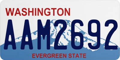 WA license plate AAM2692