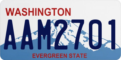 WA license plate AAM2701