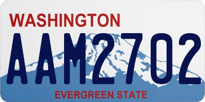 WA license plate AAM2702