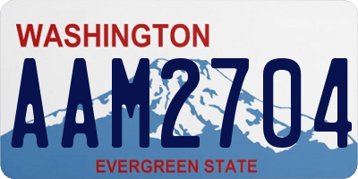 WA license plate AAM2704