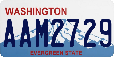 WA license plate AAM2729