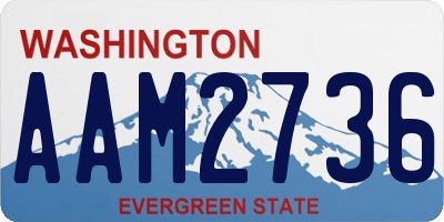 WA license plate AAM2736