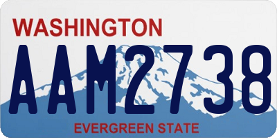 WA license plate AAM2738