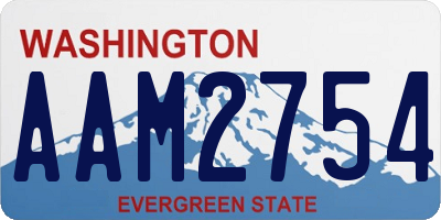 WA license plate AAM2754