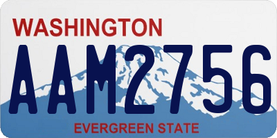 WA license plate AAM2756
