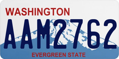 WA license plate AAM2762