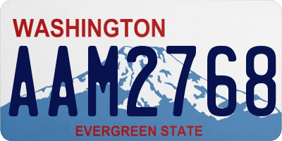 WA license plate AAM2768