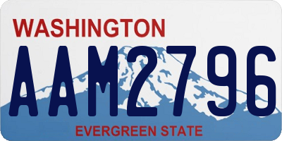 WA license plate AAM2796