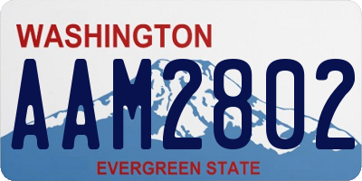 WA license plate AAM2802