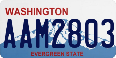 WA license plate AAM2803